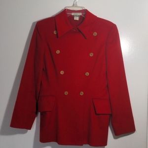 Isaac Mizrahi red wool blazer